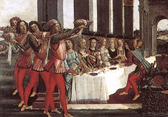 Sandro Boticcelli, 1483,  Banquete de Casamiento